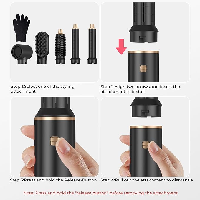 5 in 1 Hair Dryer Brush, Negative Ion Air Styler Wrap Hair Styler Upgrade Blow Dryer Brush Air Curler for Hair, Blowout Brush Set As A Gift for Straight/Curl/Drying/Smoothing
