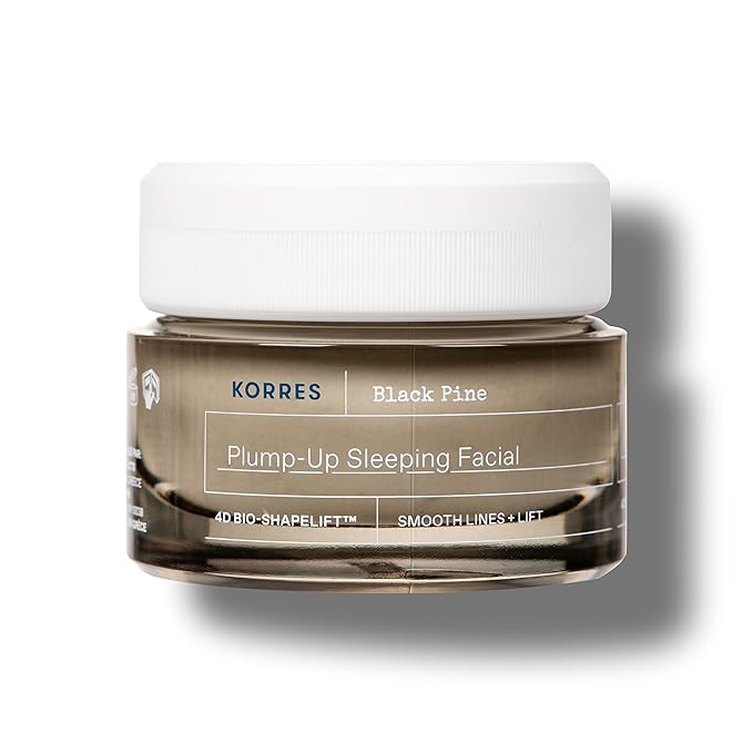 KORRES Black Pine 4D Bio-ShapeLift Plumping Night Cream, Firming Face Moisturizer for Women & Men, Overnight Hydration Cream for Smoother-Looking Skin, Vegan Skincare, Dermatologist-Tested, 1.35 Fl Oz