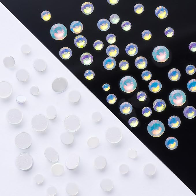 Meibite F White Flatback Rhinestones, Glass Rhinestones for Nail Art and Craft, Glue Fix, Loose Crystal Gemstones(F White, SS16, 1440pcs, 3.8-4.0mm)