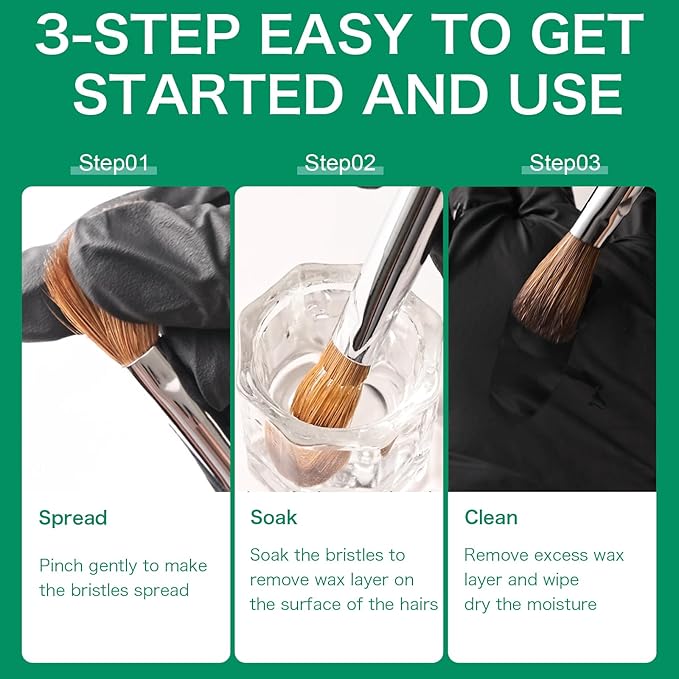 Shine Chance 4Pcs Acrylic Nail Brushes Set, Kolinsky Nail Art Brushes, Art Design & Polish Mistake Cleaning Manicure Tools for Women - Size 4, 8, 12, 16