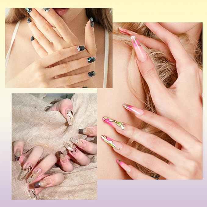 Shine Chance 4Pcs Acrylic Nail Brushes Set, Kolinsky Acrylic Nail Art Brush, Art Design & Polish Mistake Cleaning Manicure Tools for Women Acrylic Application (Size 4 8 10 14), Yellow