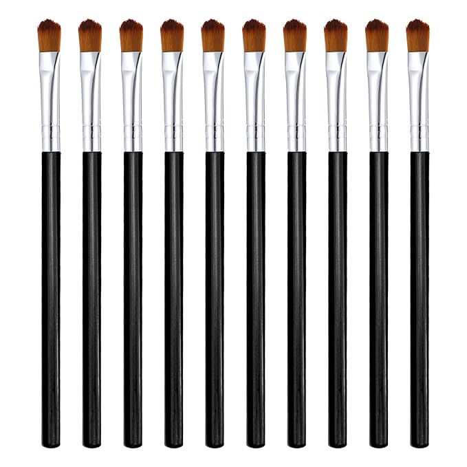 10 PCS Small Makeup Brushes, Eyeshadow Blending Concealer Brush Flat Concealer Brush Under Eye with Soft Synthetic Hairs, Portable Lipstick Eyebrow Foundation Brushes for Eyeshadow, Lipstick