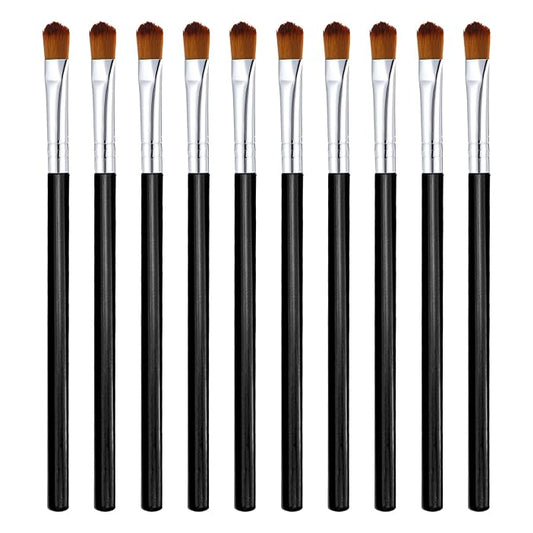 10 PCS Small Makeup Brushes, Eyeshadow Blending Concealer Brush Flat Concealer Brush Under Eye with Soft Synthetic Hairs, Portable Lipstick Eyebrow Foundation Brushes for Eyeshadow, Lipstick