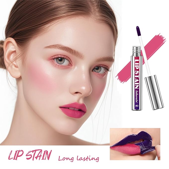 3 PCS Peel Off Lip Liner Set, Matte Pink Lip gloss Stain, Lip Liner Stay, Long Lasting Peel Off Lip Stain Tattoo