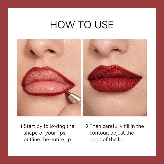 KISSIO Lip Liner,Creamy Lip Pencil,Long Lasting Lip Liner with Sharpener,Matte Finish,Smooth and Soft,Non-Dry,Easy to Use,Cruelty free,Untamable