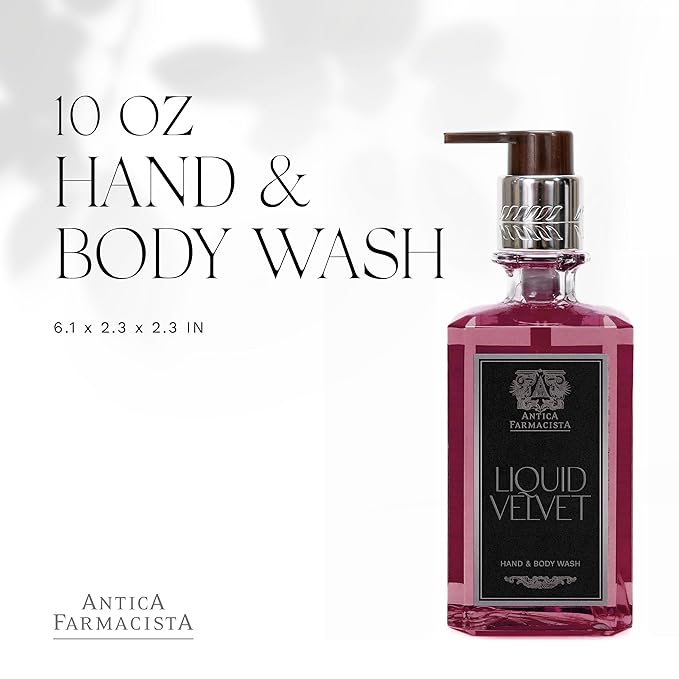 Antica Farmacista Hand & Body Wash - Luxury Nourishing Body Wash - Hydrating Hand Cleansing Wash - Bath & Body Gift - Liquid Velvet, 10 fl oz