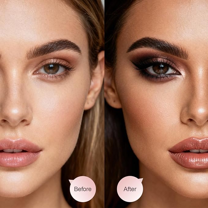 Dual-ended nose contouring brush, fan-shaped nose contouring makeup brush. Vegan synthetic makeup brush, ideal for blending liquids, creams, and pressed powders to achieve a smooth finish