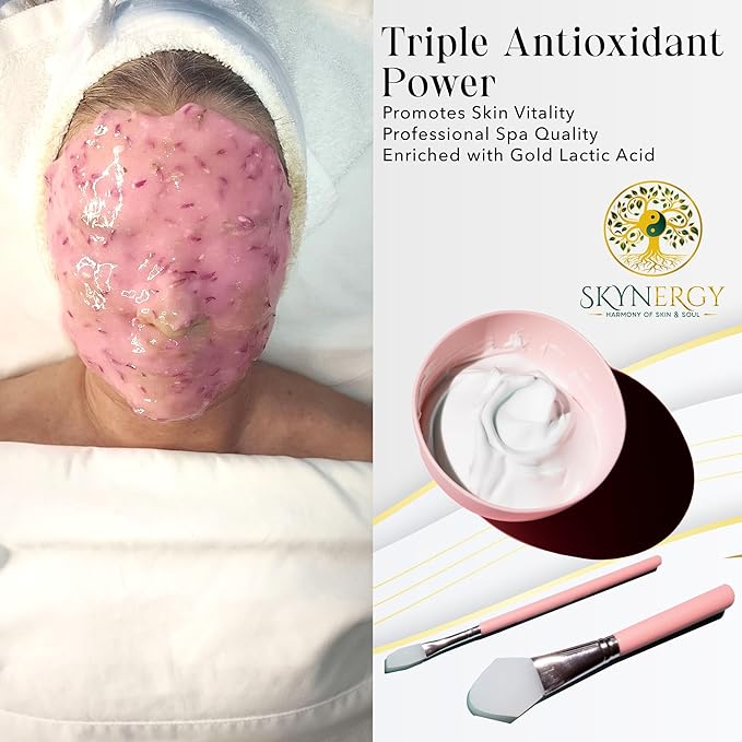 Red Gold Lactic Acid Jelly Mask - Professional & Smoothing Face Mask for Radiation, Hydrated Skin, Glow, Suitable for All Skin Types, Vajafacial Jelly Mask | 12 Applications (30 Fl Oz)