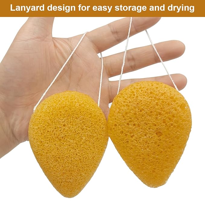 Natural Konjac Facial Sponge (4-Pack) | SourceTon face Scrubber Soft & Gentle Face Scrubber for All Skin Types