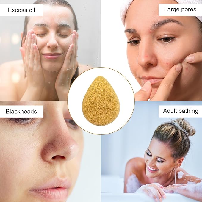 Natural Konjac Facial Sponge (4-Pack) | SourceTon face Scrubber Soft & Gentle Face Scrubber for All Skin Types