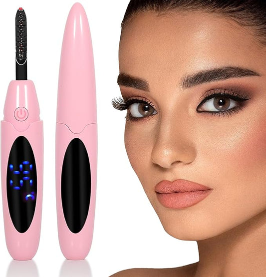 ShenlanBolt Heated Eyelash Curler for Women, Electric Lash Curler with 10s Fast Heating, 4 Adjustable Temp (65°C-95°C), 24H Curl, USB-C Rechargeable, Ergonomic Design, Travel-Friendly Makeup Tool Gift