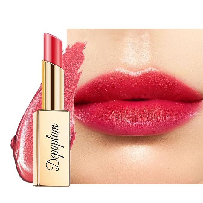 Depuplum Red Lipstick Moisturizing for Women Shimmer Tinted Lip Balm Hydrating Nourishing Lip Gloss Vegan& Cruelty Free Lip Makeup, ZG108 Passion