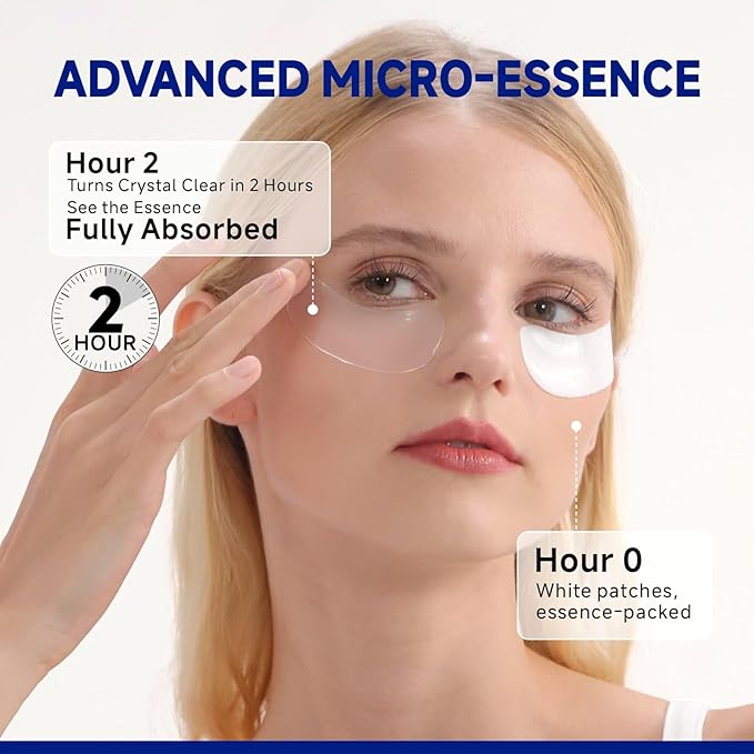 Peptide Under Eye Patches, Firming Eye Patches Instant Reduces Dark Circles and Puffiness, Collagen Under Eye Mask for Bags Treatment, Wrinkles, 12 Pairs