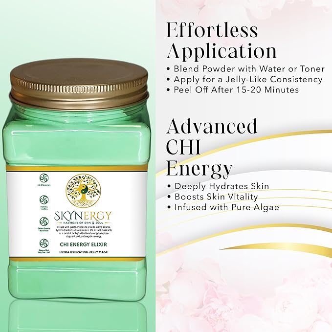 Chi Energy Elixir Jelly Mask - Professional Hydro Glo Peel Off Mask for Skin Hydration, Soothing Skin & Glow - Suitable for All Skin Types, Vajafacial Jelly Mask | 12 Applications (30 Fl Oz)