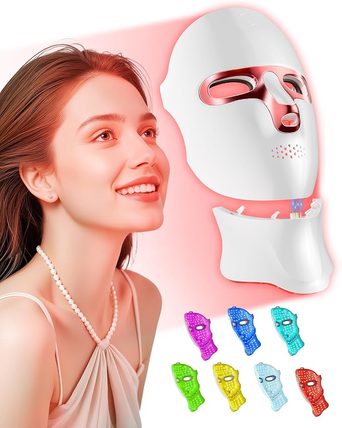 LED Light Therapy Mask Skin Care Mask, LED Red 630±5nm & NIR 830nm Wavelength for Home Use (Sakura Pink）