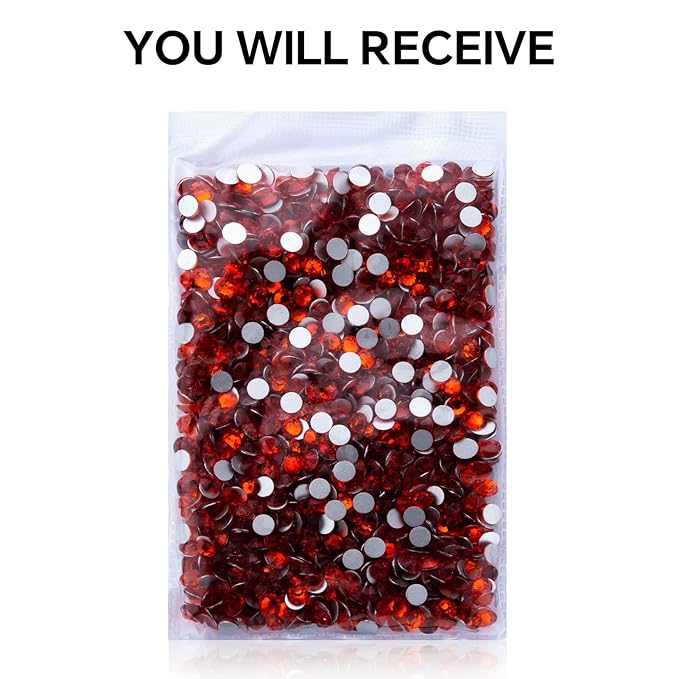 288Pcs Orange Crystal Rhinestones,Glass Flatback Rhinestones Gemstones for Nail Face Makeup Art Crafts Clothes Decoration - (SS30,6.5mm,Orange)