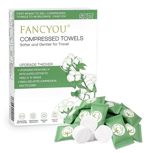 Compressed Towel 100 PCS Disposable Face Towels, Mini Portable Tablets Coin Tissue Compressed Cotton Hand Wipe Disposable Washcloths for Travel Camping Home Outdoor