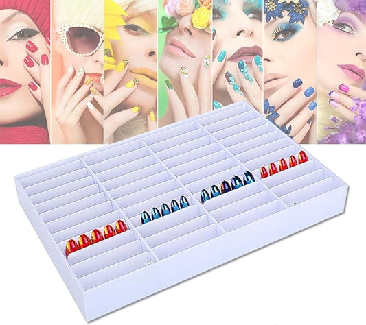 Semme False Nail Art Tips Storage Box, Transparent Empty Nail Display Case Nail Tips Organizer Holder Nail Decoration Container