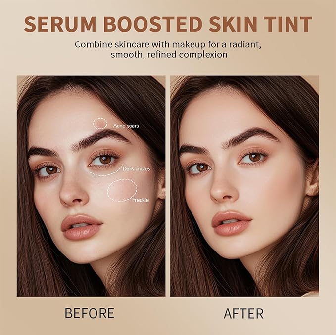 2 Pcs Foundation Stick Beauty Balm Serum Boosted Skin Tint Solid Tinted Moisturizing Serum Contour Stick Foundation for Women Natural Finish Makeup (#05, 0.63 OZ)