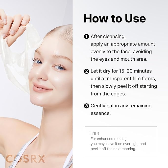 COSRX PDRN Exosome Skinplaning Glaze Mask for Face with Salmon DNA PDRN & Exosome, Overnight Wrapping Mask for Glass Skin, 1.69 fl. Oz, Korean Skin Care