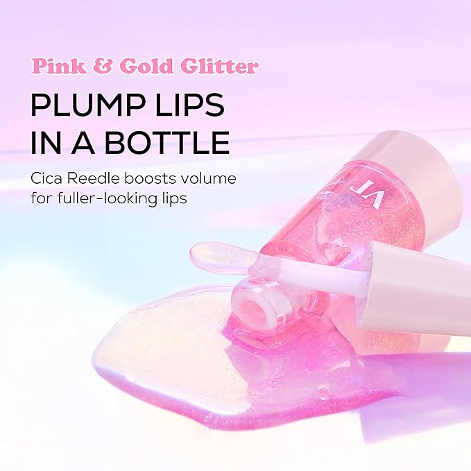 VT COSMETICS Reedle Shot Lip Plumper, Hydrate & Volumize Lip Gloss, Smooth Lip Wrinkles, Korean Lip Plumper, High Shine, Lip Enhancer, Hyaluronic Acid, Stocking Stuffers, 0.15 oz. (Twinkle (Glitter))
