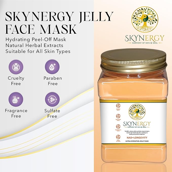NAD+Longevity Jelly Mask - Professional Peel Off Mask for Hydration & Glow - Vajafacial Jelly Mask - Spa Grade Skincare Mask for Home Use, HydroGlo Face Mask |12 Applications (30 Fl Oz)
