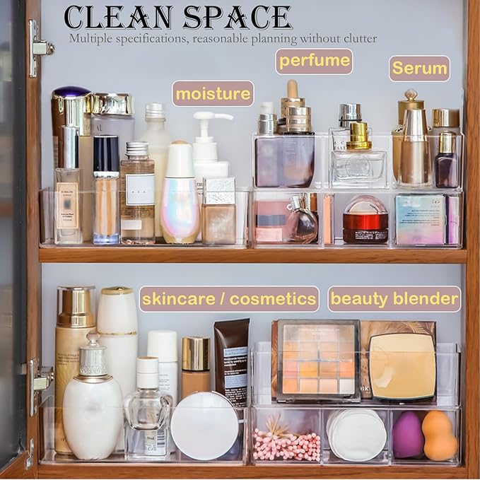 LONTOHCE Acrylic Organizer 4-piece Makeup Organizer Countertop For Drawers Organizer Storage Bathroom Organizers And Storage Is A Good Choice For Desktop Finishing (4)