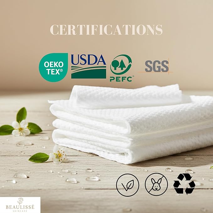 BEAULISSÉ™ Disposable Face Towel - Facial Towels Disposable - Face Towels - Face Cloth - Clean Towels XL - Make Up Towels for Face - Skin Towels - Dry face Wipes