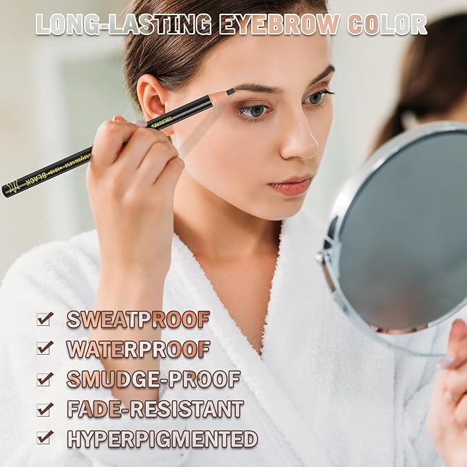 KAIQIKAIXI 6Pcs Multicolor Waterproof Eyebrow Pencils Makeup Set For Marking, Filling And Outlining, Tattoo Makeup And Microblading Supplies Kit-Hard Refills Are Easy To Color (Multicolor)