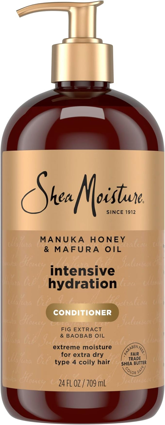 SheaMoisture Intensive Hydration Conditioner Manuka Honey & Mafura Oil for Extra Dry, Damaged Hair, Paraben-Free 24 oz