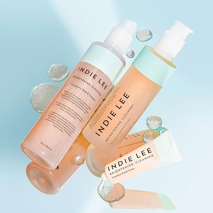 Indie Lee Brightening Facial Cleanser - Daily Hydrating Cleanser, Makeup Remover & Exfoliating Face Mask to Brighten, Firm & Protect Dry Skin - Clean, Gentle Face Wash (10oz)