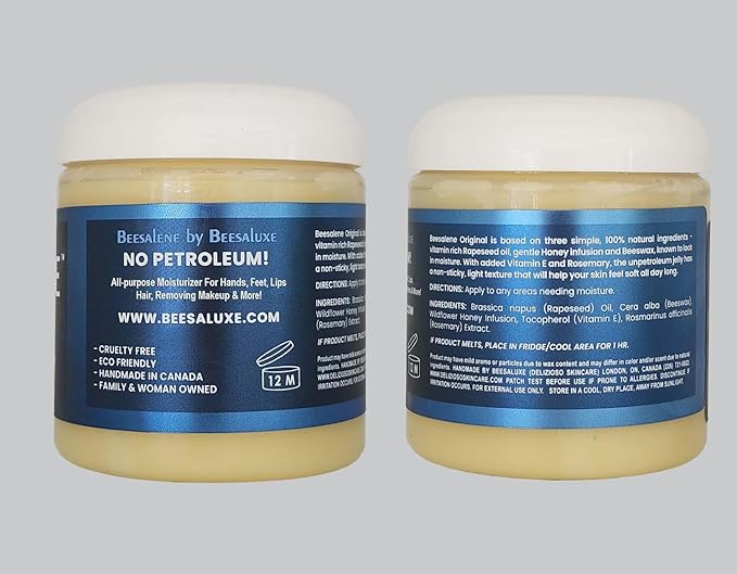 Beesalene Original Unpetroleum - 100% Natural & Hypoallergenic Alternative to Petroleum Jelly - Lips, Hands, Baby, Makeup Remover and More (4 Ounce)