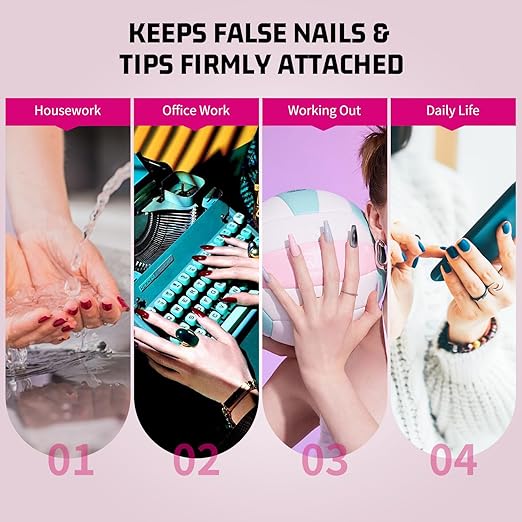 MAGIC ARMOR 30g Semi Solid Nail Glue for Press On Nail, No UV Lamp Need Gel Nail Glue with Cuticle Pusher and Nail File, Quick Drying Gel Long Lasting for Fake Acrylic Nails