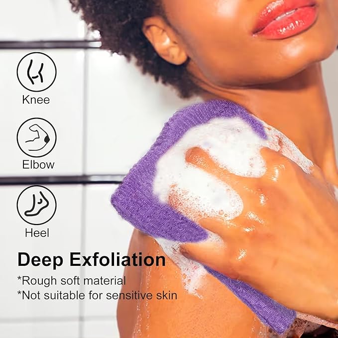 THURLADY African Net Sponge, 2 Pack African Bath Sponge Scrub Net, Gentle Exfoliation for Daily Shower Use, Navy and Green