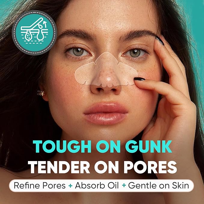 kindshine 60 Count Nose Pore Patches, Medical-Grade Hydrocolloid Pore Strips, Overnight Oil-Absorbing & Pore-Refining, Pimple Stickers to Absorb Acne Nose Gunk