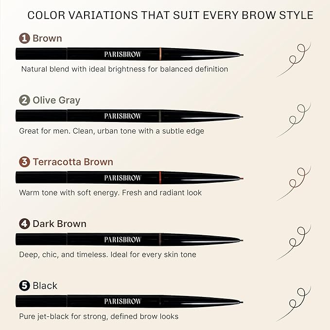 PARISBROW Slim Brow Pencil 01/Brown Eyebrow Ultra-Fine Eyebrow Pencil (0.9mm Tip)