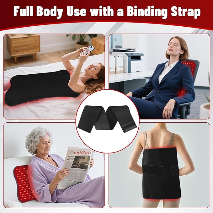 31.5''×24'' Red Light Therapy for Body, 41W 420LED Beads Wearable Red Infrared Light Therapy Wrap for Body, 660nm & 850nm, Auto Timer, Ideal for Shoulder Waist Back Body