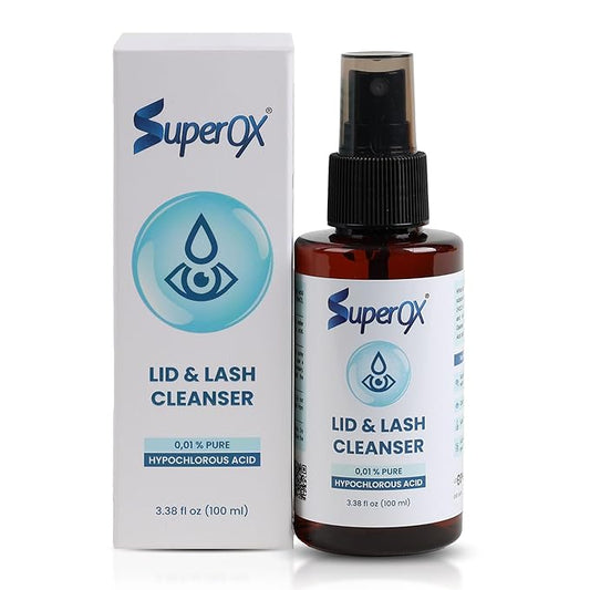 Superox Hypochlorous Acid Spray For Face - Natural Eyelid Cleanser - Safe for All Skin Types - Pure & Gentle Hypochlorous Acid Spray, 100 ml (3.38 oz)