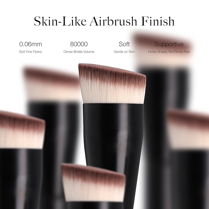 JoMay Flat Top Kabuki Foundation Brush – Streak-Free, Full Coverage Quick Blend for Beginners & Daily Makeup – High-Density Soft Synthetic Bristles, 1 PCS