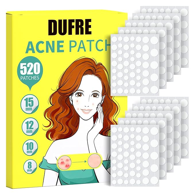 520 count Invisible pimple patches,Hydrocolloid,Tea Tree Oil,Acne Patches Zit Patches For Face,Clear Acne Dots For All Skin Type