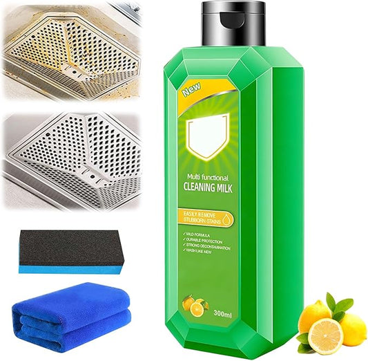Cleaning Milk House Cleaner,Powerful Multifunctional Concentrated Cleansing Lotion,Effective Cleaning Milk for Household Kitchen to Heavy Oil Stains,Multi-purpose Oils Stain Cleaner（300ml/10.6oz）