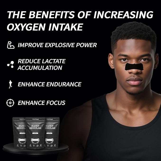 Performance Nasal Strips for Athletes (60 Count) - Extra Strength Anti Sweat Nose Strips for Snoring - Enhance Oxygen Levels, Improve Sleep Quality