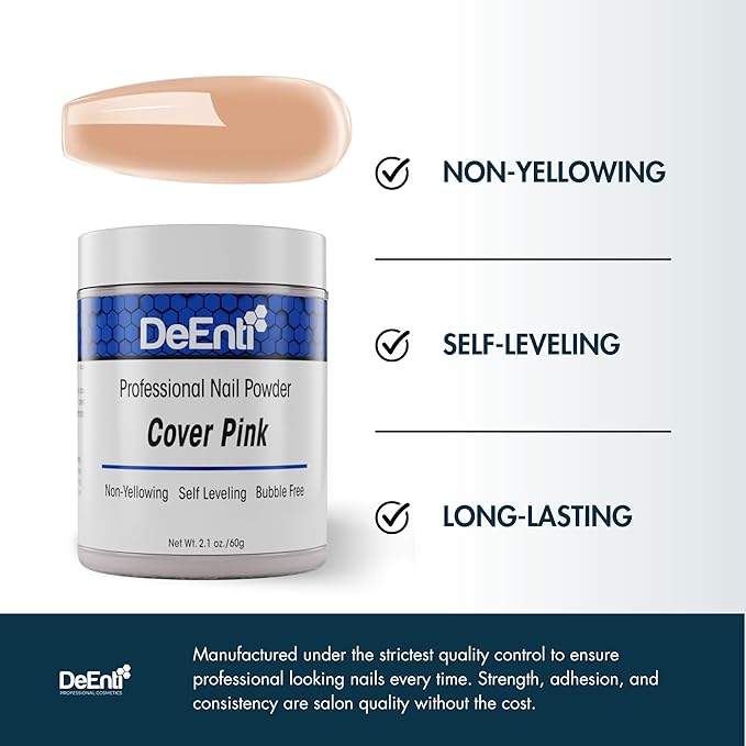 DeEnti Acrylic Nail Powder - 2oz Dark Nude|Professional Grade, Bubble-Free Acrylic Powder for Nails | Long-Lasting, Chip-Resistant Nail Acrylic Powder for Carving, Extensions & Fake Nails