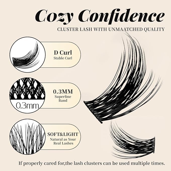 eyelash extension set 【 Kiby 】 DIY 192 eyelash cluster extension set, including eyelash glue and sealant, equipped with eyelash tweezers, suitable for self-service (curl D 12-16mm set)