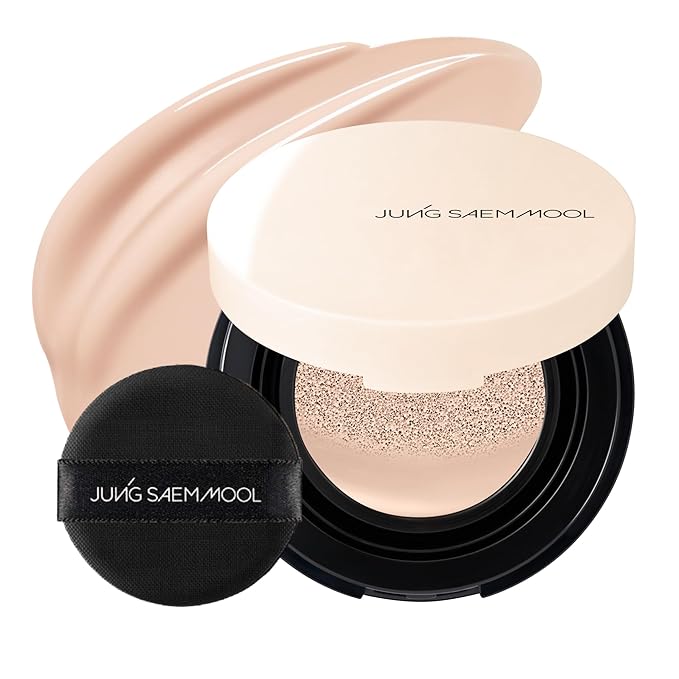 JUNG SAEM MOOL [ Mini ] Essential Skin Nuder Cushion Mini 19C Pink Light 0.17 Fl Oz, Natural Radiant Finish Cushion Foundation with Buildable Coverage, Lightweight Texture, Korean Foundation Makeup