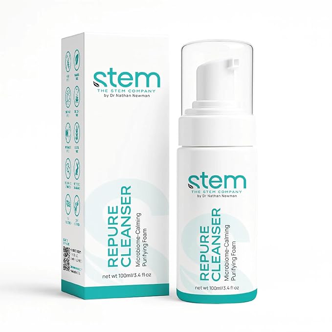 STEM Natural Intelligence RePure Foaming Cleanser, Luxury Exfoliating Face Wash for Women, Body and Facial Cleanser for Women, Skin Care with Dermatologist Developed & Tested Research, Face Exfoliator