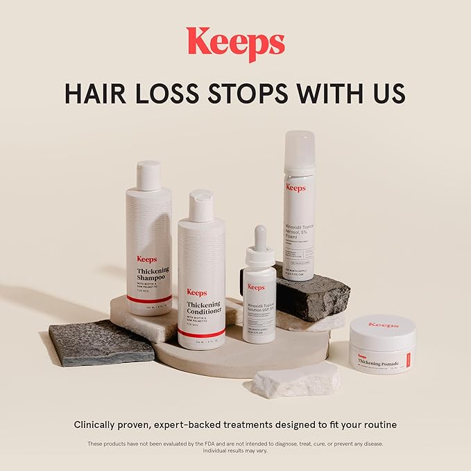 Keeps Extra Strength Minoxidil for Men - 5% Minoxidil Hair Growth Serum - Hair Loss & Regrowth Treatment for Thinning & Bald Spots - Clinically Proven Hair Growth Products - Unscented Topical Solution