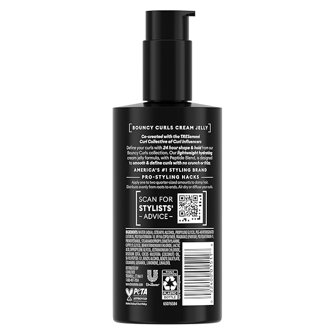 TRESemmé Styling Aid 1 ct Bouncy Curls for Lightweight + Curl Hydration + Touchable Hold, with Peptide Blend, 8 fl oz