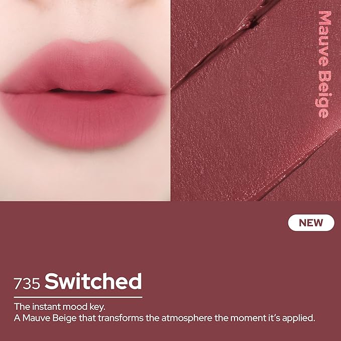 Unseen Blur Soft-matte Lip Tint Long-Lasting Stain, Blendable 3.2g, Holiday Stocking Stuffer, Winter Makeup Essentials (735 Switched, 0.11 oz)