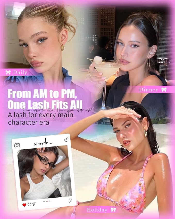 Natural Lash Clusters Venus Wispy Cluster Eyelash Extensions Invisible Thin Band Eyelash Cluster 8-16mm DIY Lash Extensions with Clear Band Individual Lashes Clusters Natural Look by WTVANE